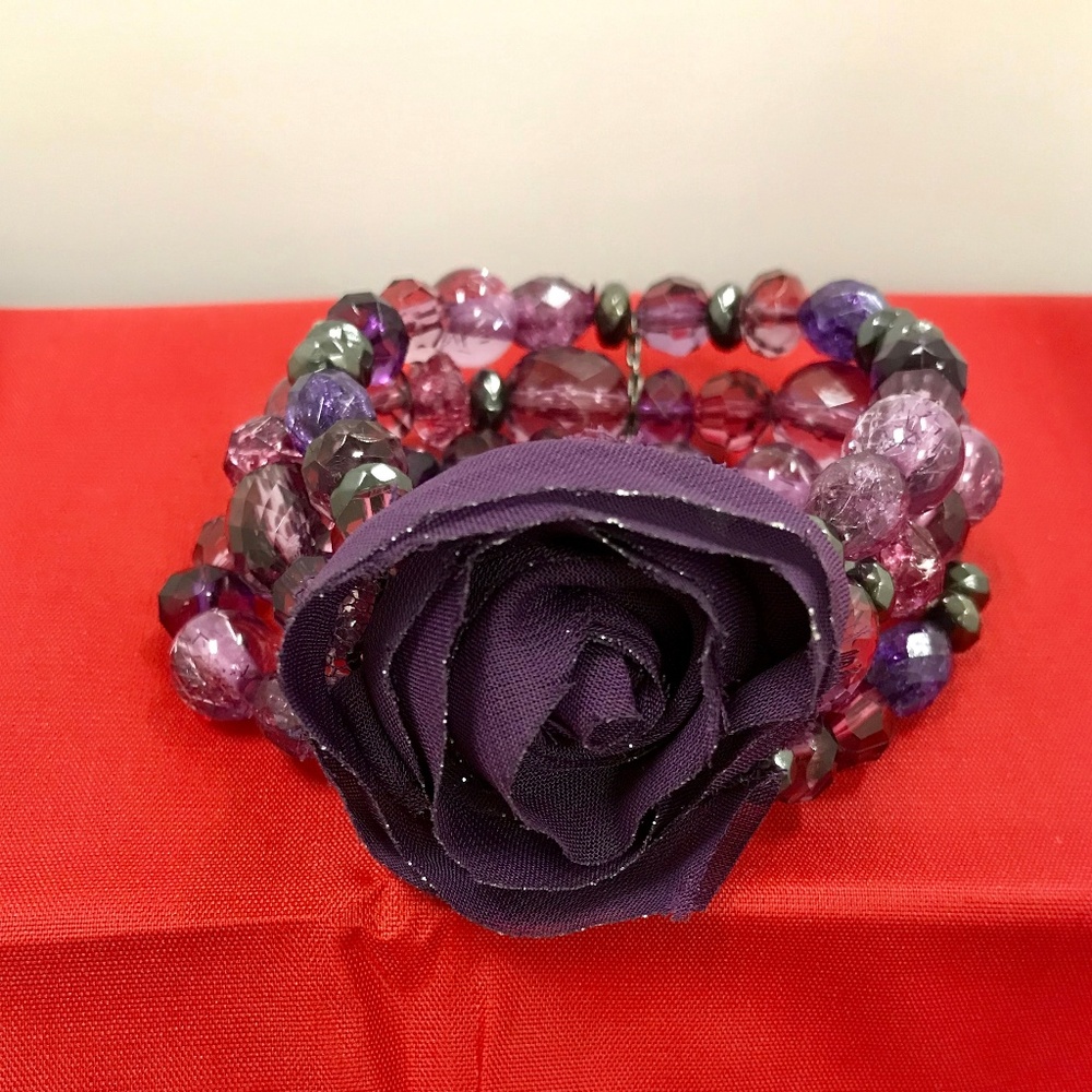 Amethyst Beaded Stretch Bracelet